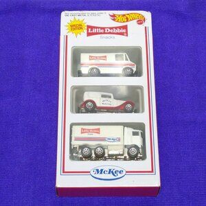 Hot Wheels Little Debbie Snacks Series 1 - 1995 3 Pack McKee 7 Spoke Wheels RARE